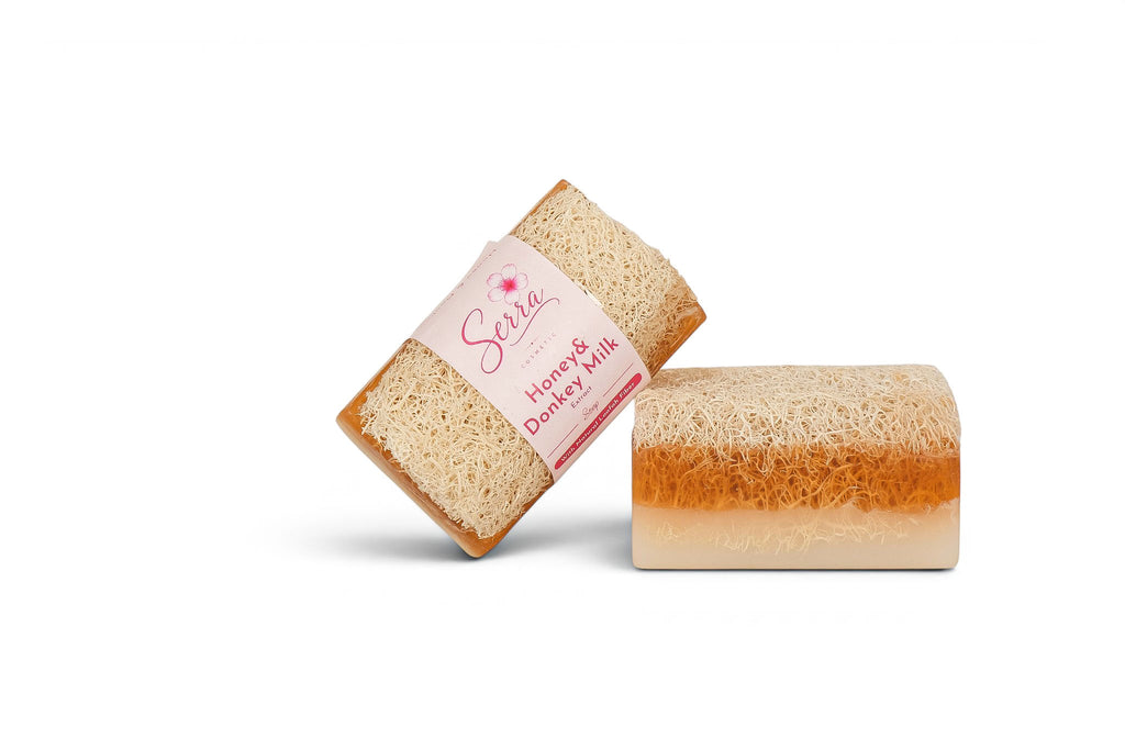 Serra Honey&Donkey Milk Extract Soap with Natural Loofah Fiber