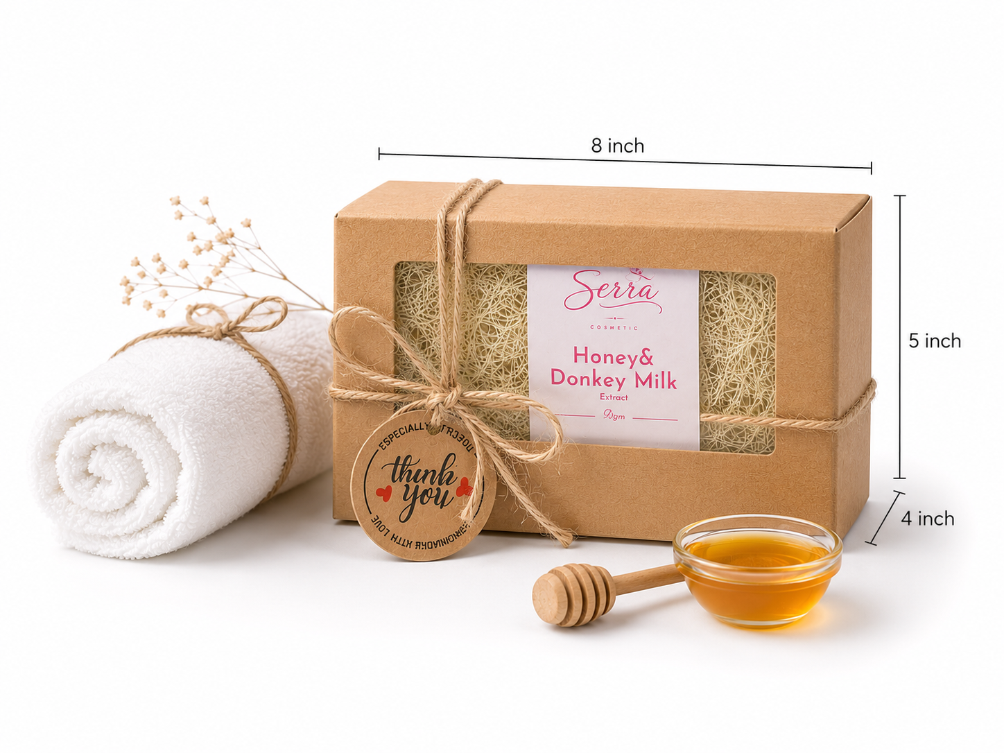 Okay Serra Honey & Donkey Milk Soap with Natural Loofah