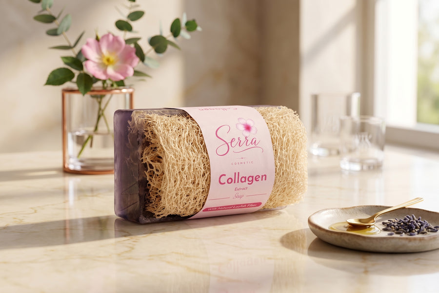 Okay Serra Collagen Soap with Natural Loofah