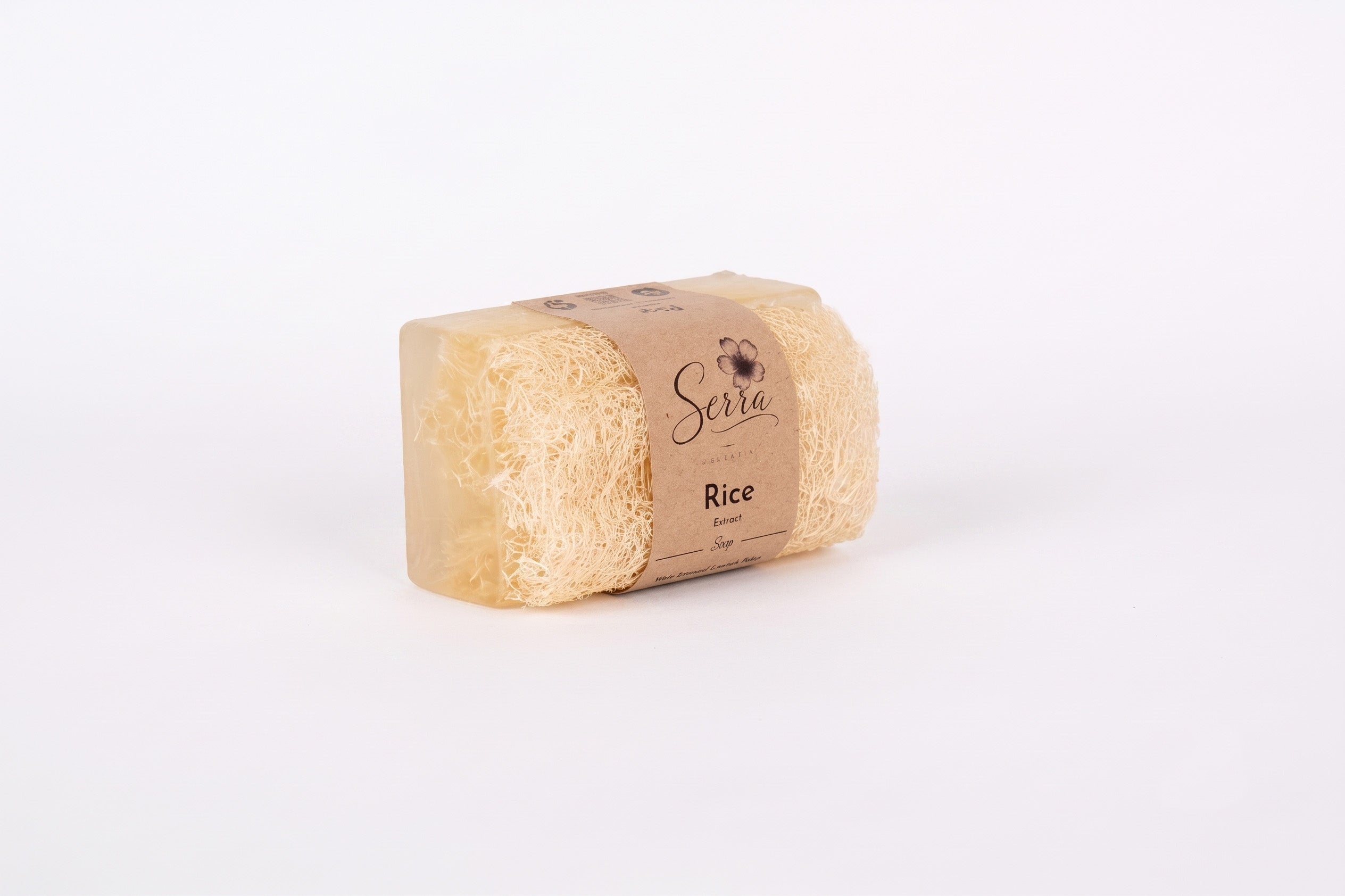 Serra Rice Extract Soap with Natural Loofah Fiber