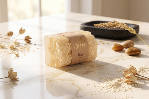 Okay Serra Rice Extract Soap with Natural Loofah